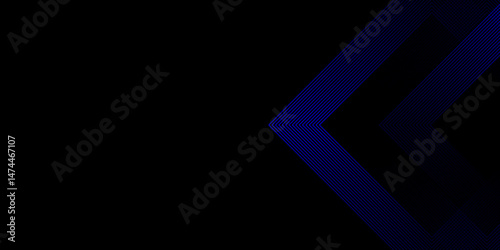 Abstract beautiful perfect random blue lines background.Abstract black background with blue gradient square shaped. Modern pattern elegant digital line template background. Vector illustration