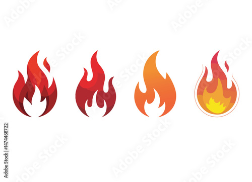 Bold Red Flame Vector Icon 2