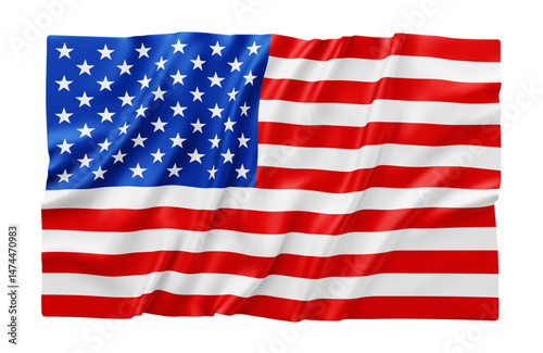 American flag waving vector realistic illustration. USA national symbol.