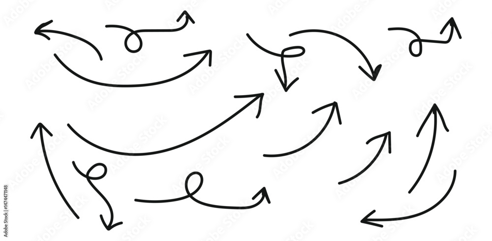 curved arrows collection, arrow set vector element design, curved line, wavy curved line curved arrows collection, arrow set vector element design, curved line, wavy curved line