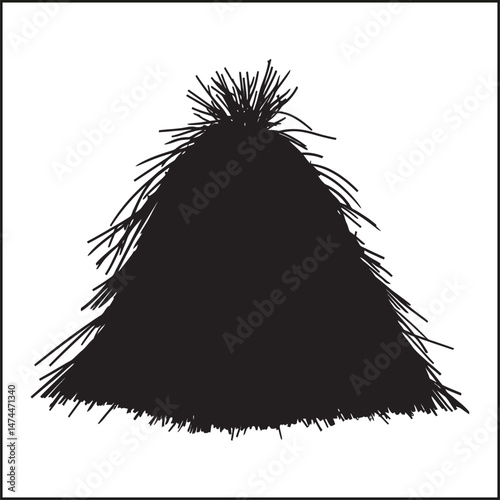 Haystack Silhouette, Farm Scene
