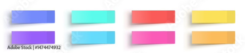 Sticky papers vector multicolor set. Colorful adhesive notes collection.