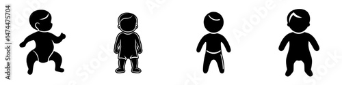 Icon of a human baby, toddler, or infant in a flat style suitable for apps and websites