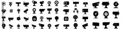 Photography Modern icons of video surveillance security cameras and CCTV are prevalent