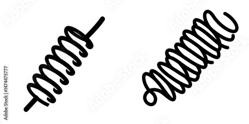 Flexible spiral coils springs made of steel wire are modern icons
