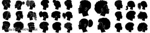 Young African American men are represented by face silhouettes and black male profiles