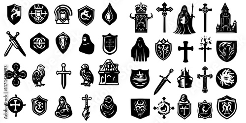 Medieval warriors and their shields and swords are modern icons and ancient symbols of knighthood