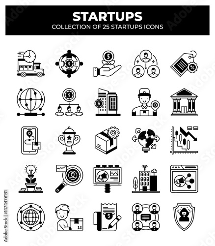 Startup Icons: Collection of 25 Essential Business Icons