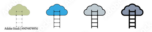 icone symbole pictogramme entreprise success nuage echelle graisse couleur