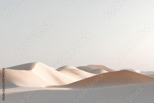 minimalist desert dune field in uae at sunrise