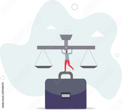 Principles and business ethic to do right things, social responsibility or integrity to earn trust, balance and justice for leadership concept. character life .