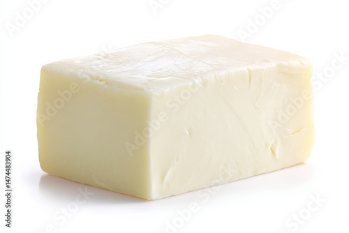 Creamy block of mozzarella cheese ready for cooking.