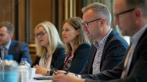 Wallpaper Mural Business meeting in conference room with diverse team discussing strategy Torontodigital.ca