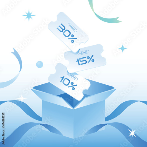 Discount coupon Gift box Event illustration