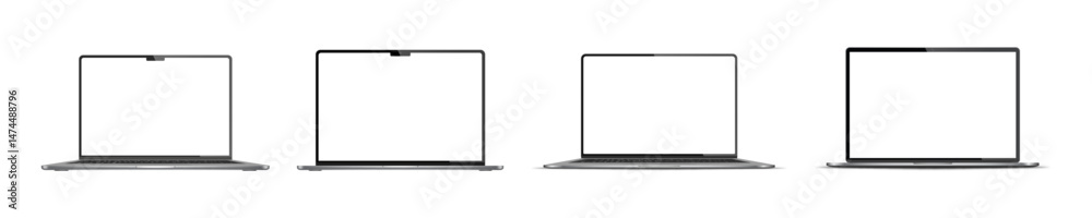 Macbook Apple laptop device vector editorial mockup collection. Rivne, Ukraine - May 1, 2025