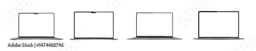 Macbook Apple laptop device vector editorial mockup collection. Rivne, Ukraine - May 1, 2025