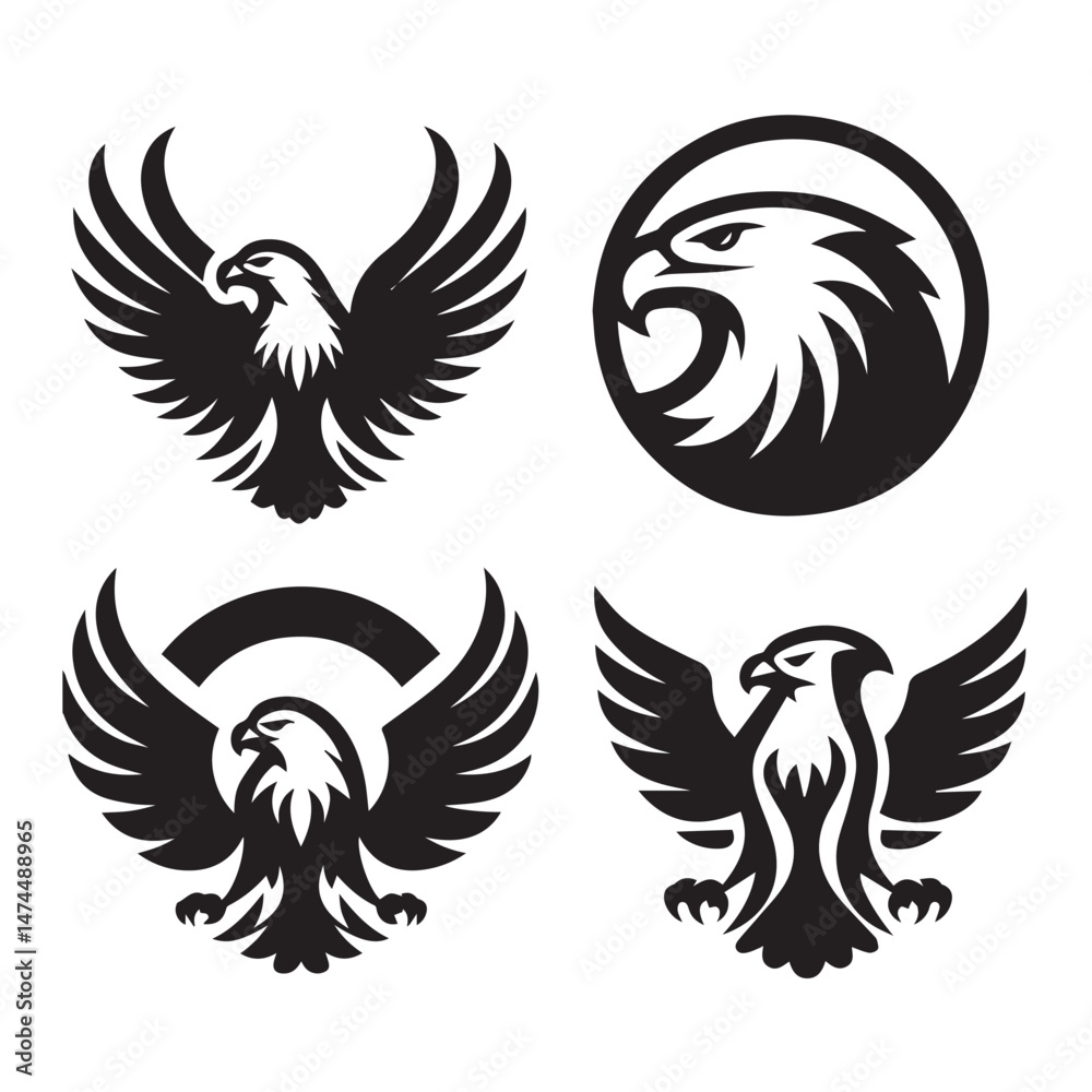 Obraz premium Eagle Silhouette Vector Art