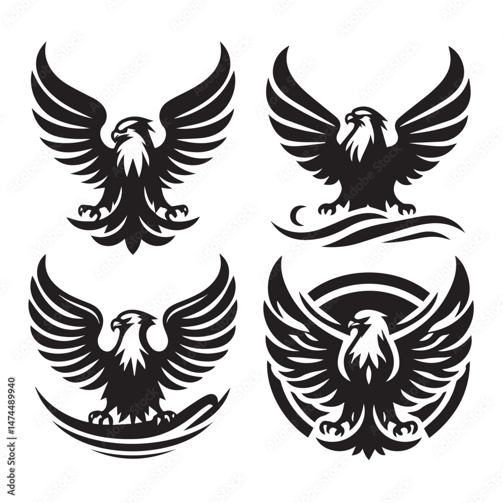Obraz premium Eagle Silhouette Vector Art