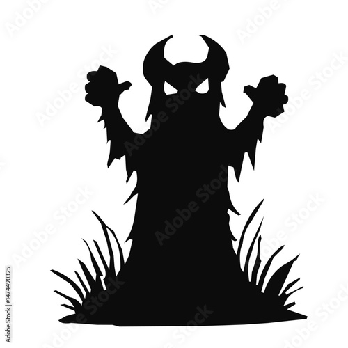 Silhouette of monster aliens