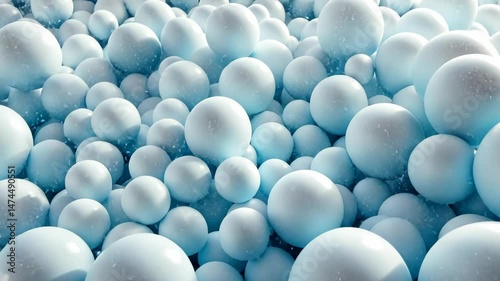 Abstract wallpaper made of Baby Blue 3D Spheres. Colorful .
