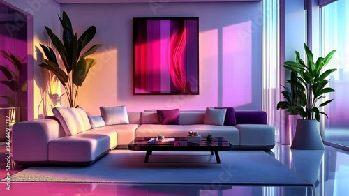 Contemporary Interior Design Background. Luxury Living Room.