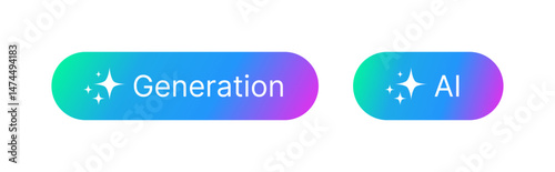 Create Generate Stars Artificial Intelligence Button Colorful AI Icon Isolated Vector Illustration