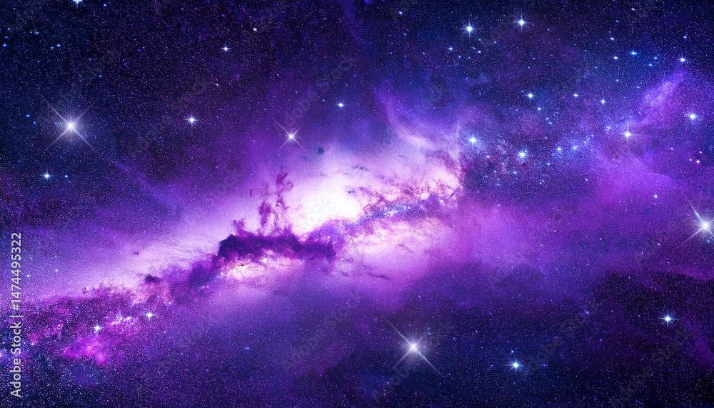 Fototapeta premium space background with purple nebula and stars