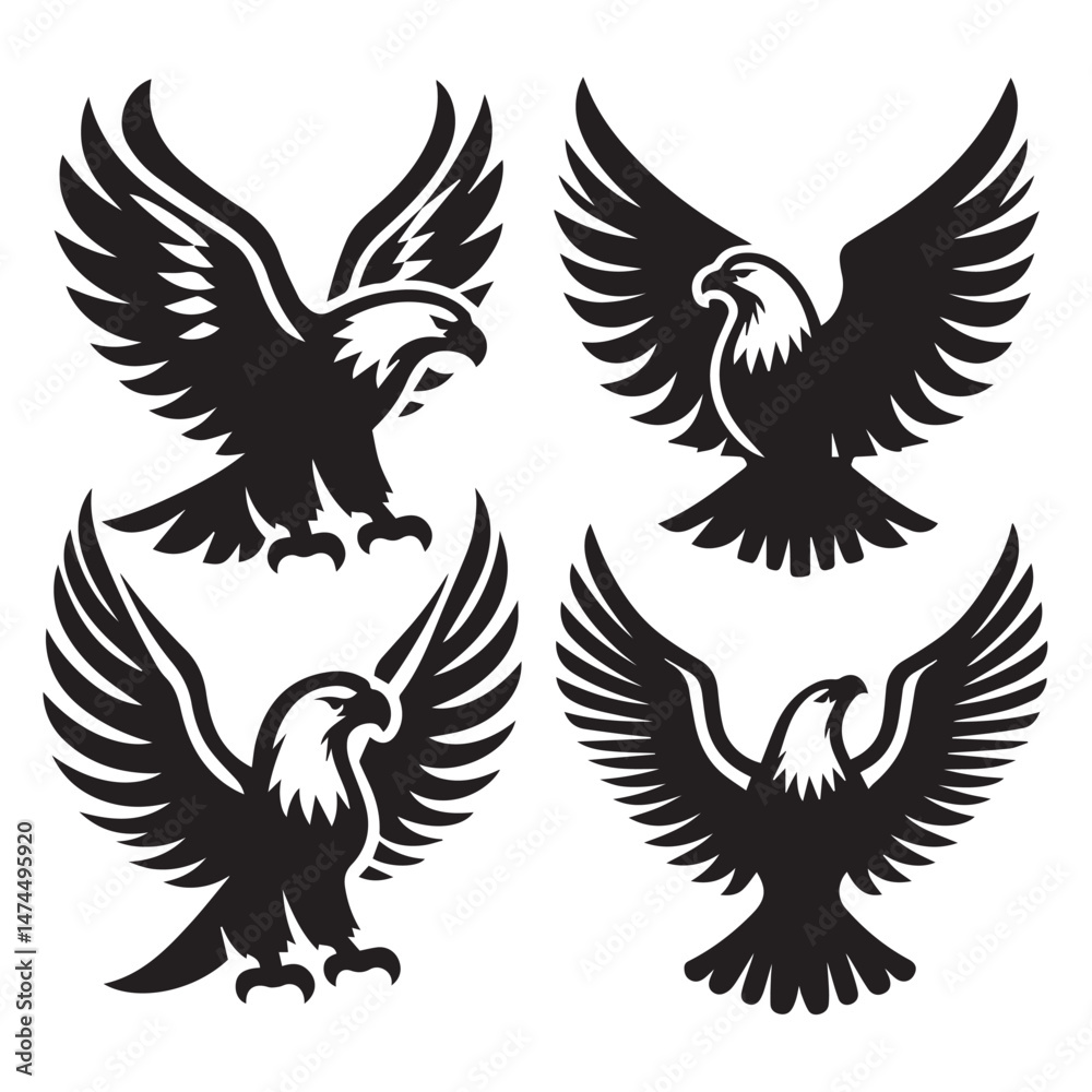 Fototapeta premium Eagle Silhouette Vector Art