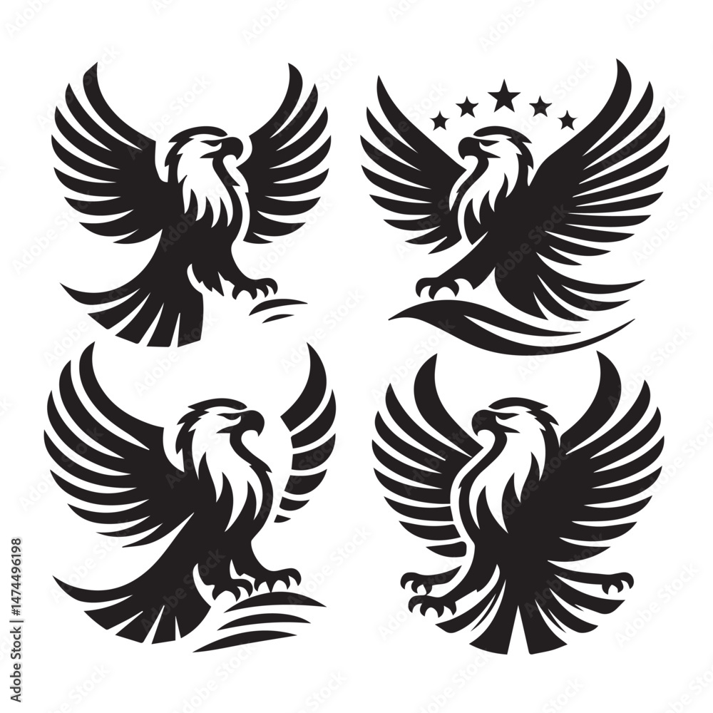 Obraz premium Eagle Silhouette Vector Art