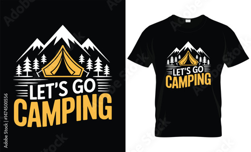 Camping typography t shirt design