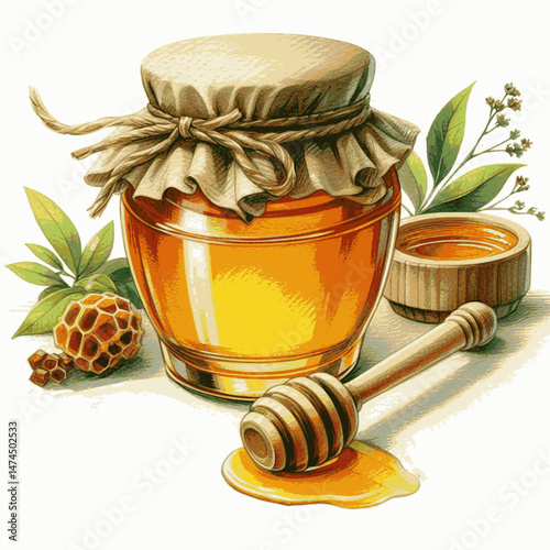 Honeyed Hues honey isolated watercolor vector illustration svg
