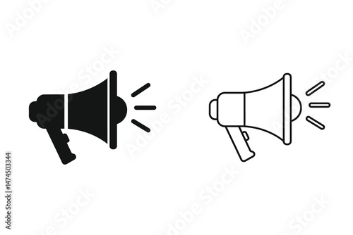 Megaphone icon vector illustration, bullhorn symbol, announcement speaker design