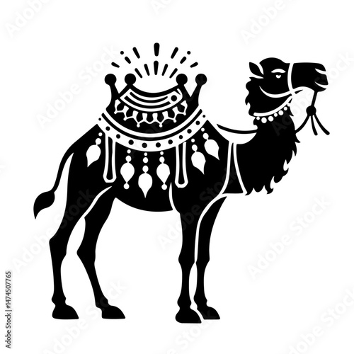 Two-Humped Camel Silhouette for Desert Life and Endurance Design