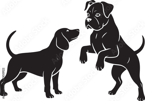 Loyal Dog Sitting Silhouette

Playful Puppy in Motion Vector

Dog and Owner Walking Together Art

Guard Dog Standing Alert Silhouette

Cute Dog Face Minimal Line Design