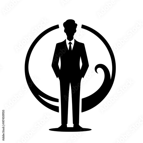 Waving Person Silhouette for Greeting and Communication Design