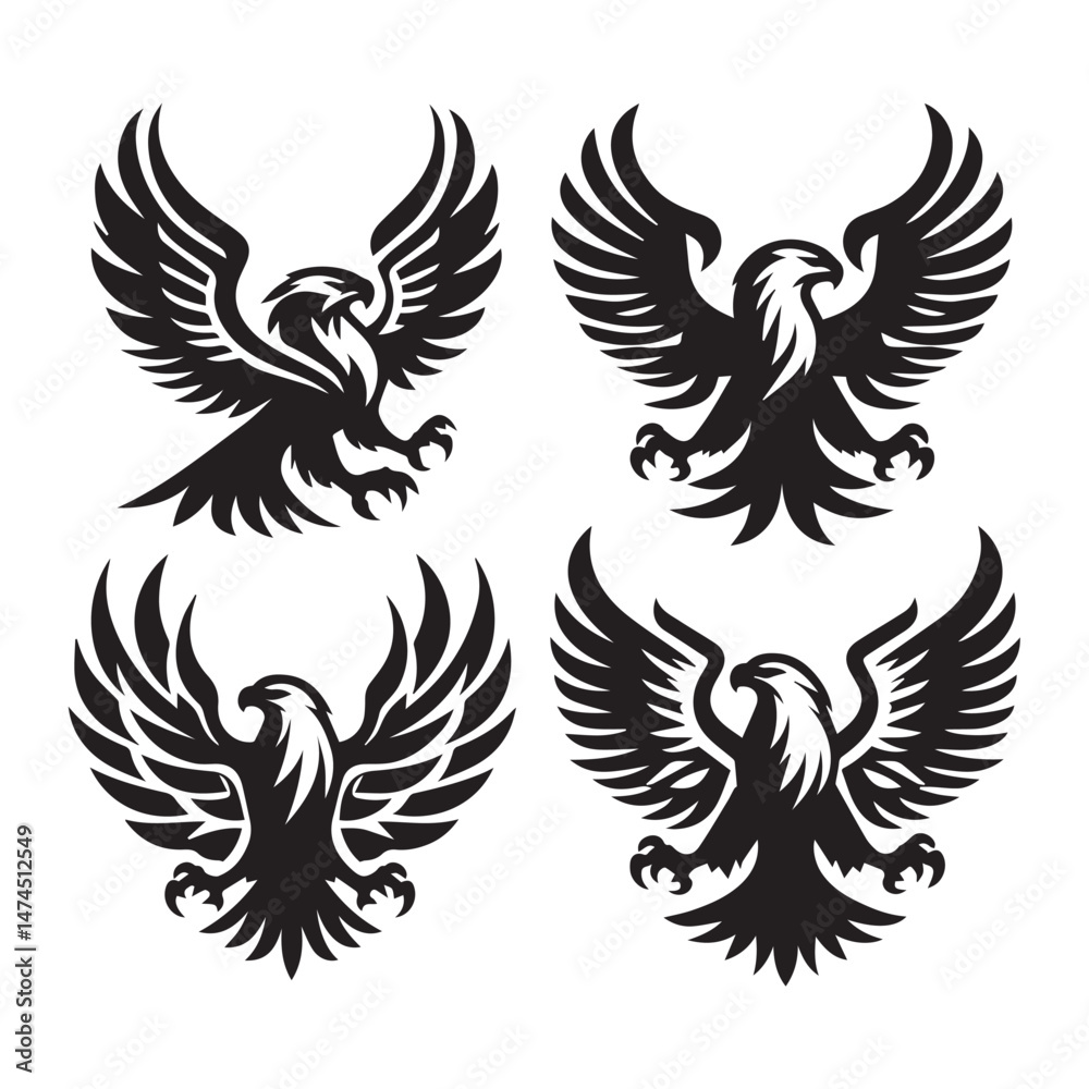 Obraz premium Stylized Eagle Icons Vector