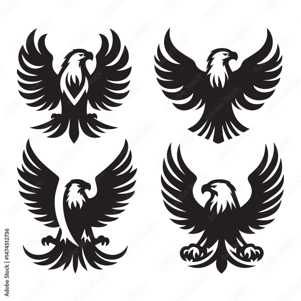 Obraz premium Stylized Eagle Icons Vector