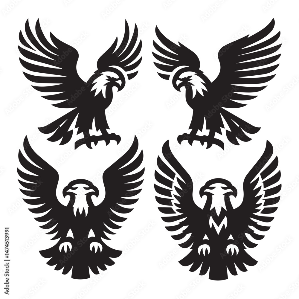 Obraz premium Stylized Eagle Icons Vector