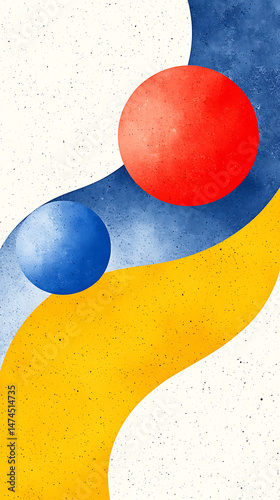 Abstract Watercolor Circles Flow.