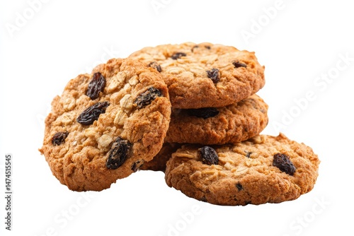 A stack of delicious oatmeal raisin cookies, perfect for a sweet treat!