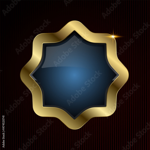 A Luxury special shape angular design and sharp edges bring a contemporary edge, while the golden sheen adds timeless sophistication., illustration button design