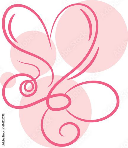 Abstract Pink Swirls and Circles Design Element for Feminine Branding