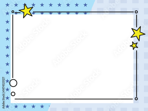 Simple atmospheric cartoon star border vector background