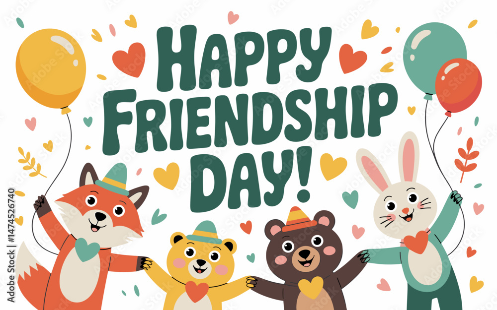 Naklejka premium purple heart day, friendship day banner, international friendship day, happy friendship day, labor day, friendship banner, day banner, happy friendship day, friendship poster, day poster, cute poster,