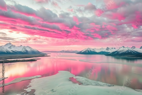 Knik Arm Alaska Panoramic Long Exposure View from Mount Gordon Lyon
