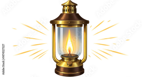 Isolated Old Oil Lantern