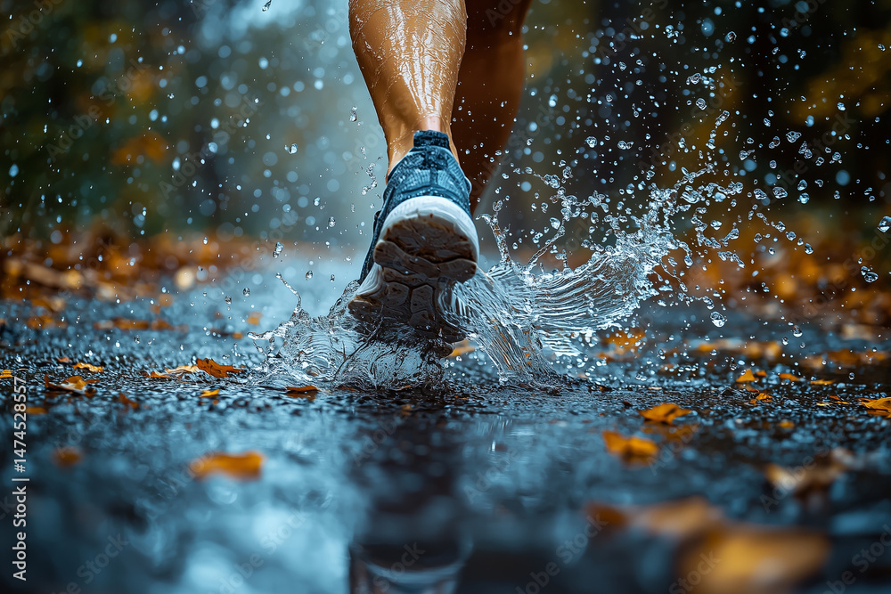 custom made wallpaper toronto digitalClose up runner shoes with water splash