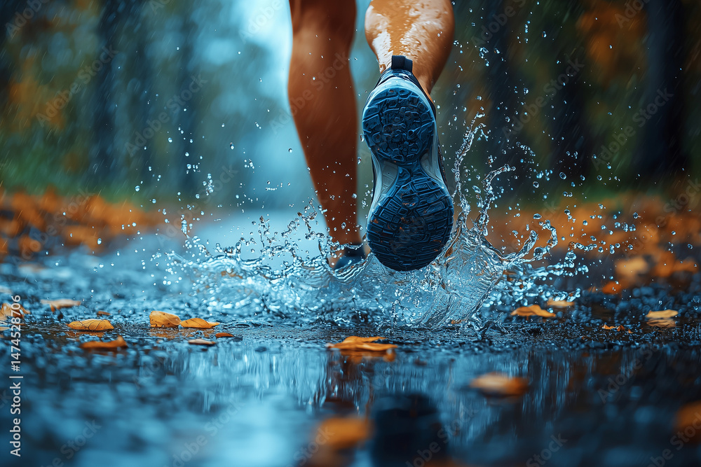 custom made wallpaper toronto digitalClose up runner shoes with water splash