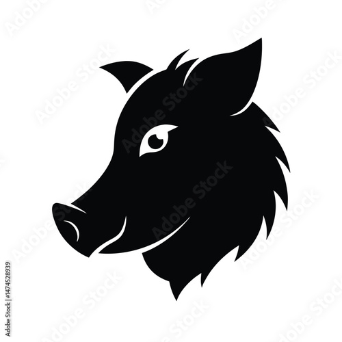 boar black head silhouette 