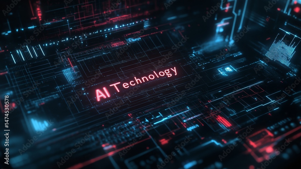 Obraz premium Innovative ai technology advancements digital realm graphic display futuristic environment abstract viewpoint